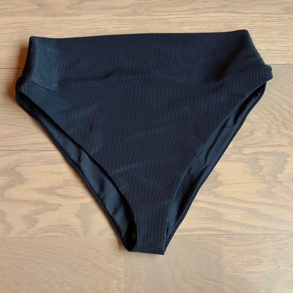 Beach Riot Black Ribbed Bandeau High-Waist Bikini - Picture 5 of 7